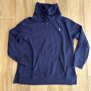 Polo Ralph Lauren Sweatshirt Navy Funnel Turtleneck Fleece Pullover